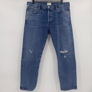 Citizens Of Humanity Jeans Women 29 Emerson Boyfriend Button Fly Distressed Crop
